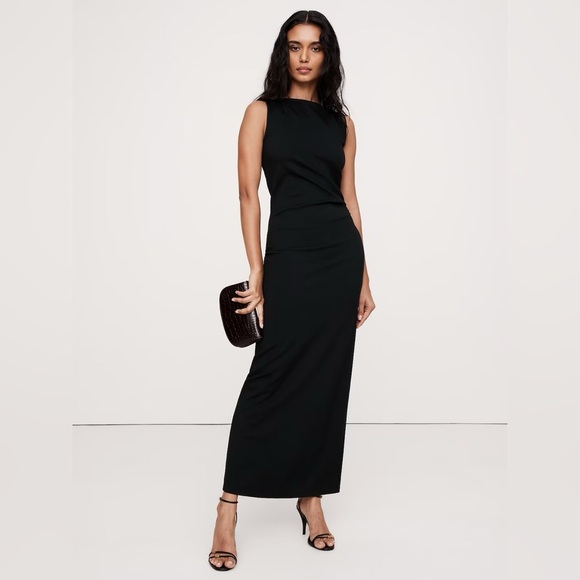 NWT! Banana Republic Black Lightweight Ponte Maxi Dress - Multiple - Picture 1 of 5